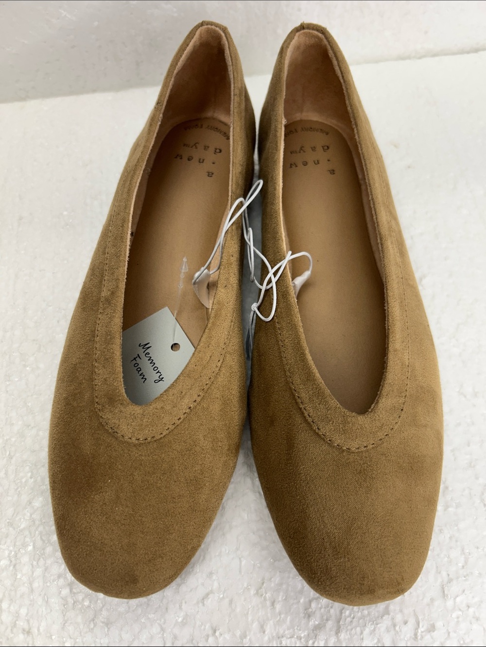 a new day Tan Suede Slip-On Ballet Flats